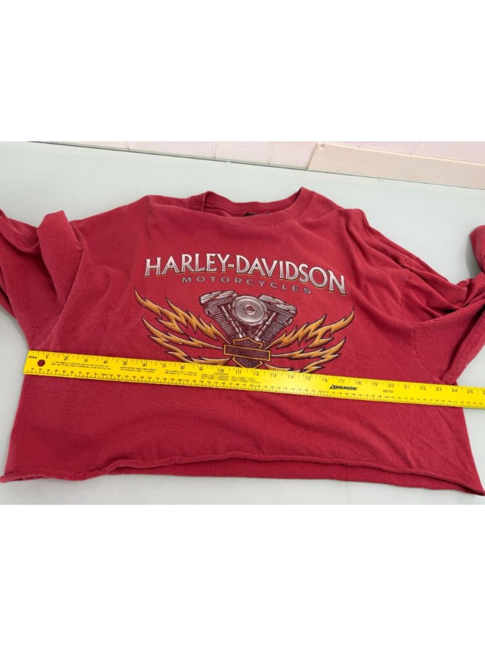 Vintage Harley Davidson Cropped Pullover Women's XL Boxy Sweatshirt Made In USA - Picture 4 of 7